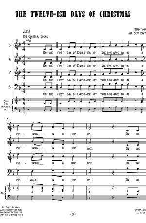 Twelve-ish Days of Christmas (SATB A Cappella)