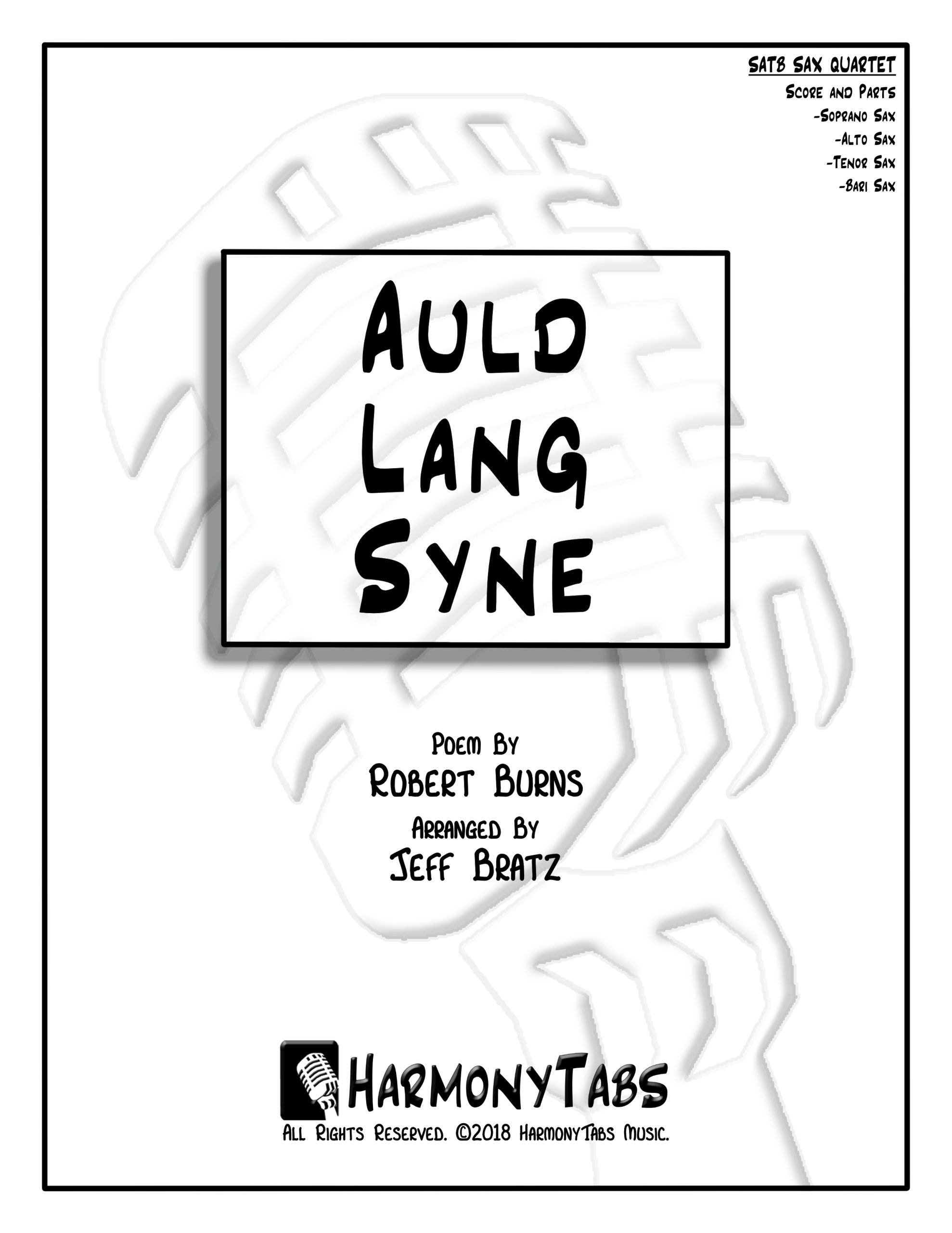 Auld Lang Syne (SATB Sax Quartet)-Cover