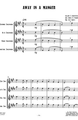 Away In A Manger (SATB Sax Quartet)