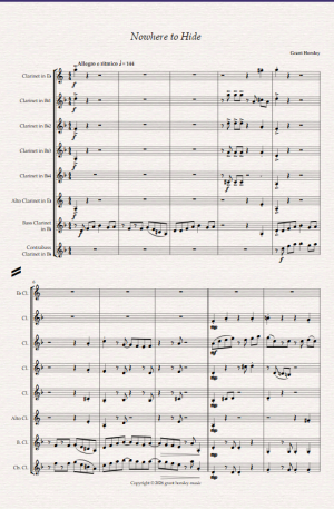 Nowhere to Hide. For Clarinet Choir