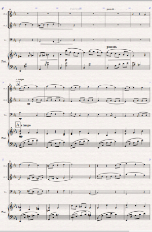 Nocturne for Mixed Quartet. 2 C Flutes, Cello or (Bassoon) and Piano.