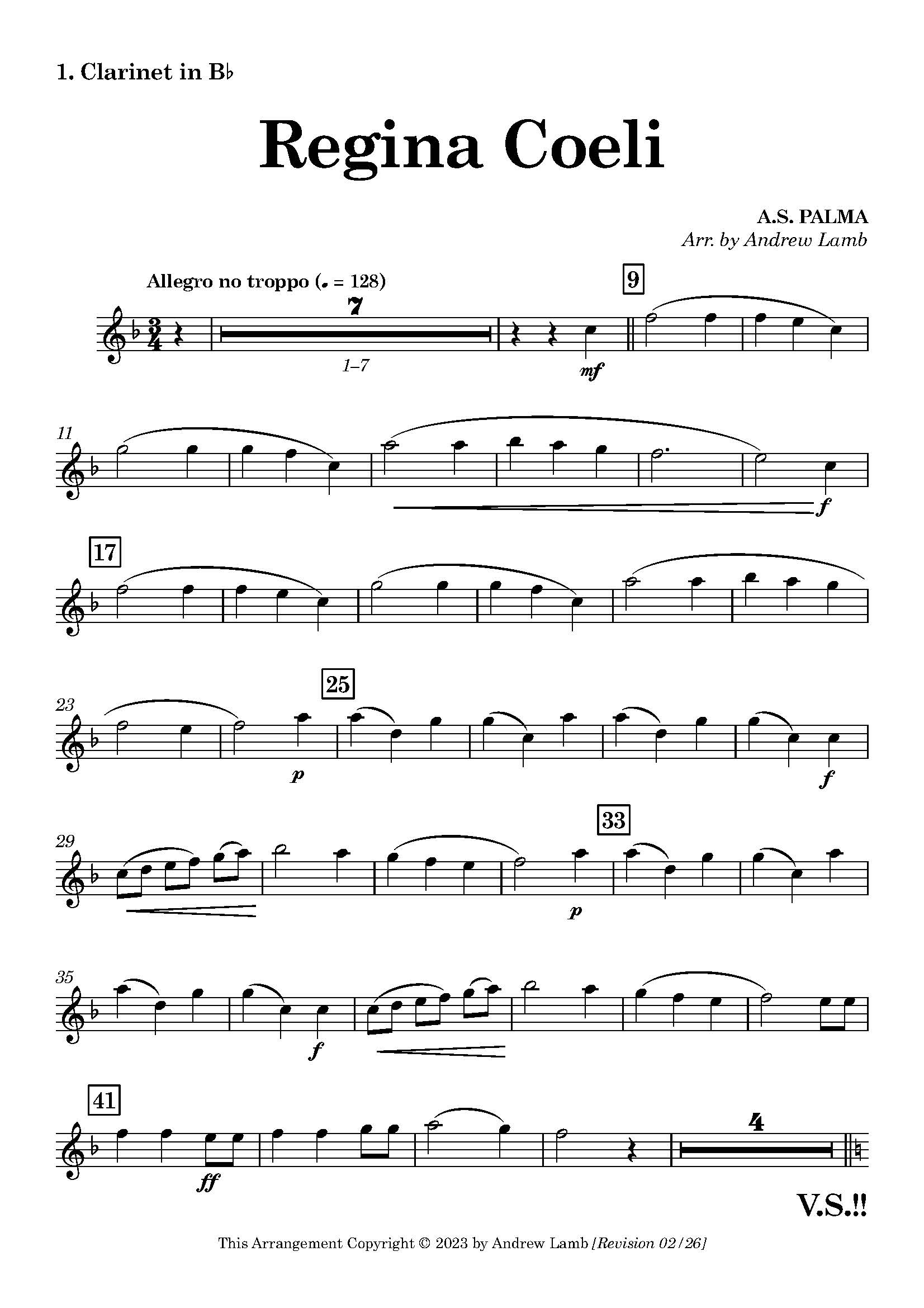 A.S. Palma | Regina Coeli | (Duet Adaptation for Eb and Bb Clarinets) - Image 2