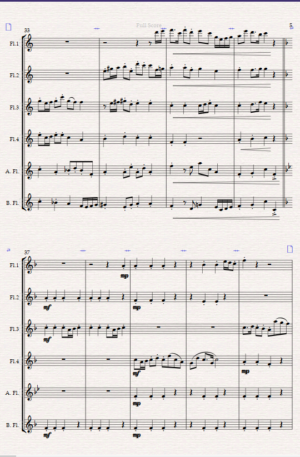 Raising The Flag. For Flute Choir (4 C Flutes, Alto and Bass Flute)