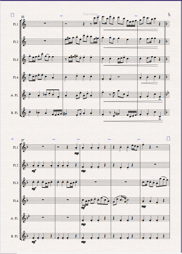 Raising The Flag. For Flute Choir (4 C Flutes, Alto and Bass Flute) - Image 3