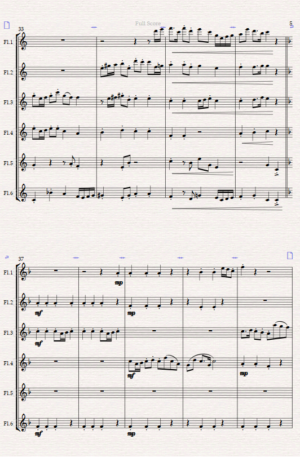 Raising The Flag. For Flute Ensemble (Six C Flutes)