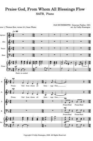 Praise God, From Whom All Blessings Flow (SATB, SAB)