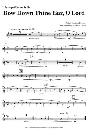 Alfred Herbert Brewer | Bow Down Thine Ear, O Lord | for Brass Quintet