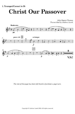 John Rogers Thomas | Christ Our Passover | for Brass Quintet