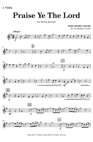 John LESLIE | Praise Ye The Lord | String Quartet