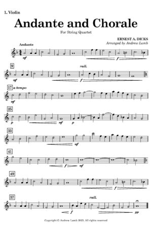 Ernest Alfred Dicks | Andante and Chorale | for String Quartet