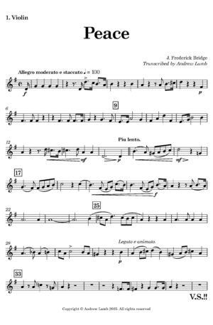 J. Frederick Bridge | Peace! | for String Quintet