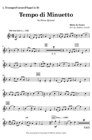 Myles Birket Foster | Tempo di Minuetto | for Brass Quintet