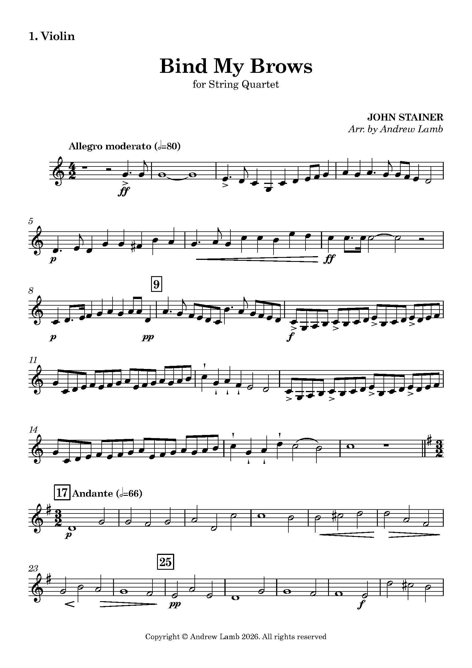 John STAINER | Bind My Brows | String Quartet John STAINER | Bind My Brows | String Quartet - Image 2