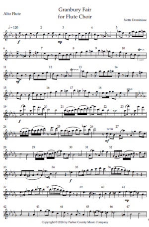 Granbury Fair, a March for Flute Choir