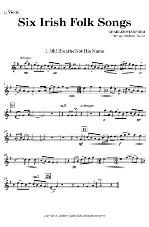 Charles STANFORD | Six Irish Folk Songs | String Quartet