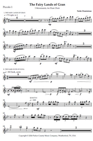 The Fairy Lands of Gran, for Flute Choir