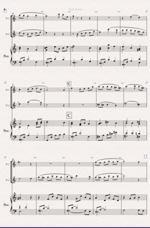 A Glimpse of Heaven. For Flute Duet and Piano.