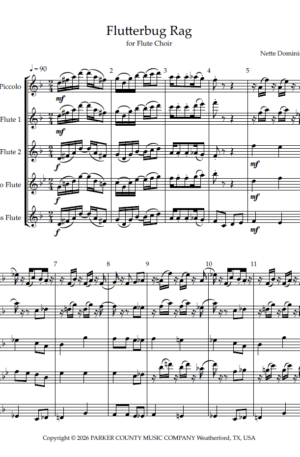 Flutterbug Rag, for Flute Choir