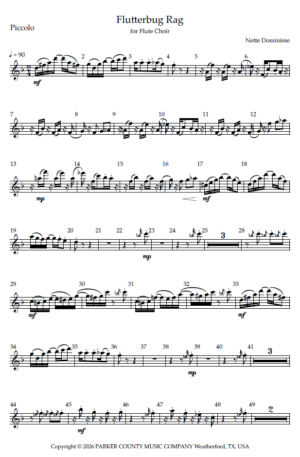 Flutterbug Rag, for Flute Choir