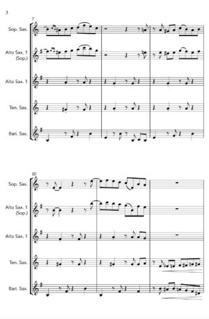Bailando en la Noche (Dancing in the Night) – SATB or AATB Saxophone Quartet