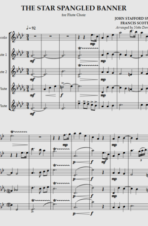 Star Spangled Banner, for Flute Choir