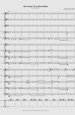 My Country ‘Tis of Thee Medley, for Band