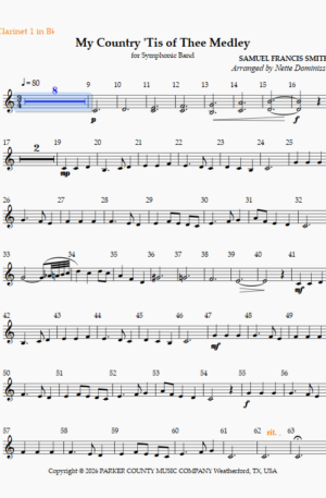 My Country ‘Tis of Thee Medley, for Band