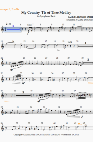 My Country ‘Tis of Thee Medley, for Band