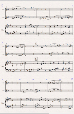 A Glimpse of Heaven. For Clarinet Duet and Piano.