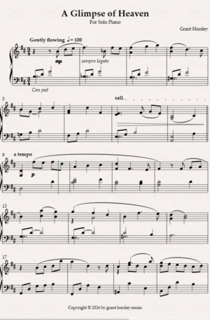 A Glimpse of Heaven. For Solo Piano.
