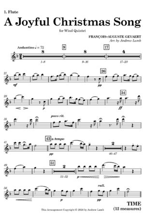 François-Auguste Gevaert | A Joyful Christmas Song | for Wind Quintet