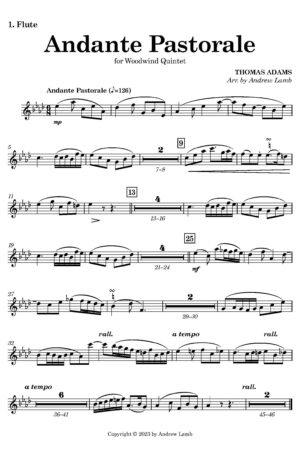 Thomas Adams | Andante Pastorale | Wind Quintet