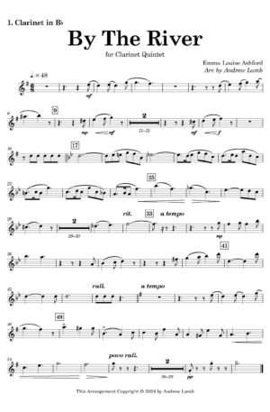 Emma Louise Ashford | By the River | for 5-part Clarinet Ensemble