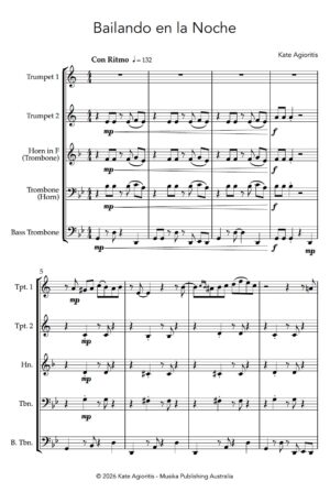 Home Bailando en la Noche – for Brass Quartet