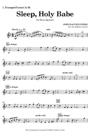 John DYKES | Sleep, Holy Babe | Brass Quartet