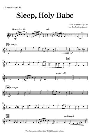 John DYKES | Sleep, Holy Babe | Clarinet Quartet