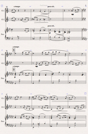 Night- Time in New York. For Clarinet Duet and Piano.