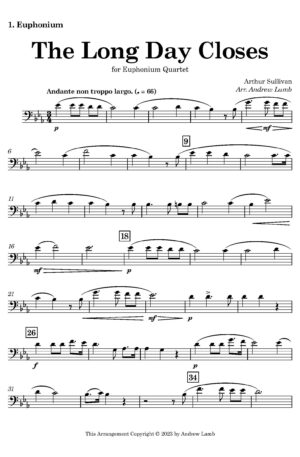 Arthur Sullivan | The Long Day Closes | Euphonium Quartet