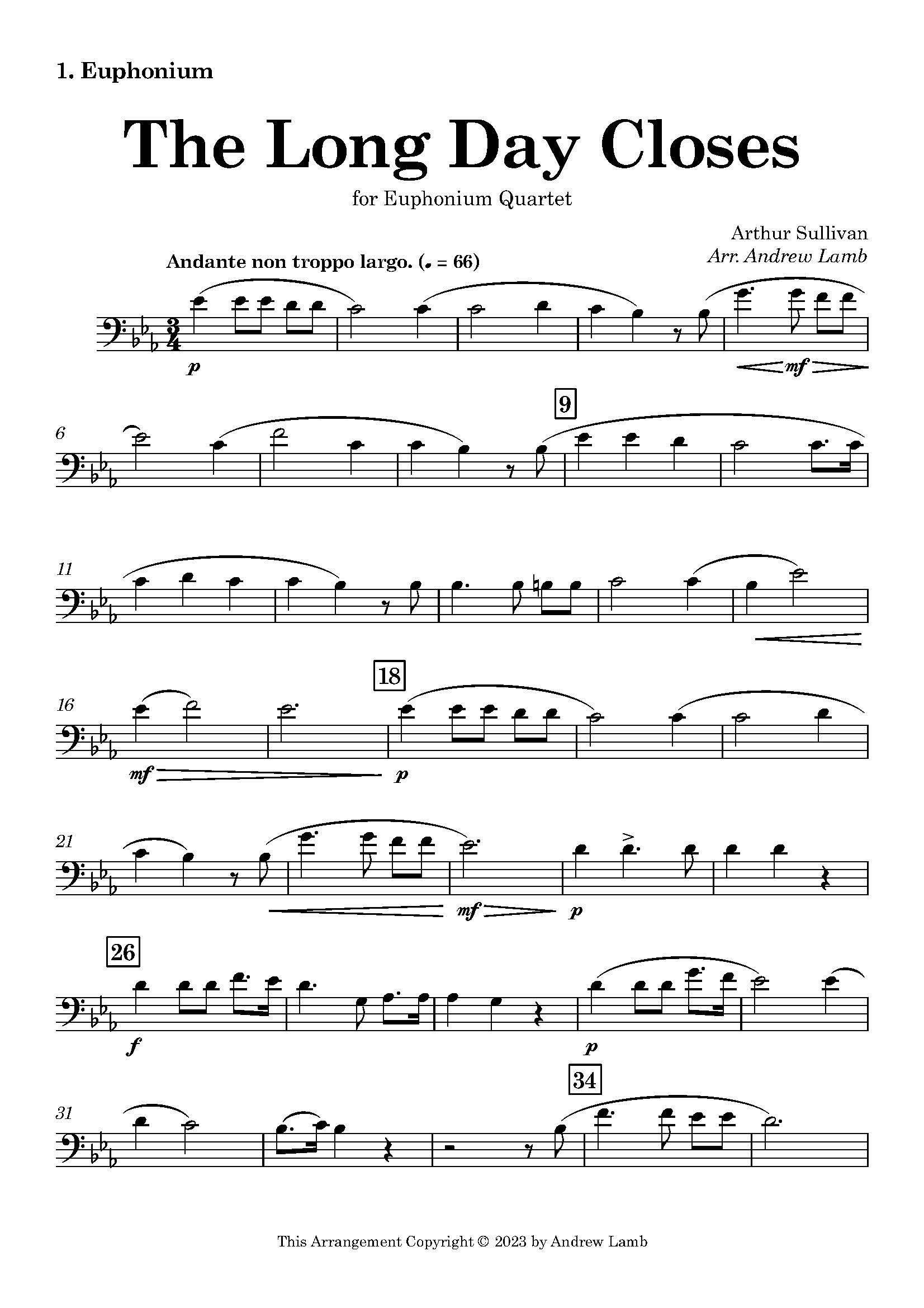 Arthur Sullivan | The Long Day Closes | Euphonium Quartet Arthur Sullivan | The Long Day Closes | Euphonium Quartet - Image 2