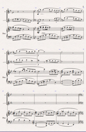 Home Violette. (A Love Theme). For Flute, Alto Flute and Piano.