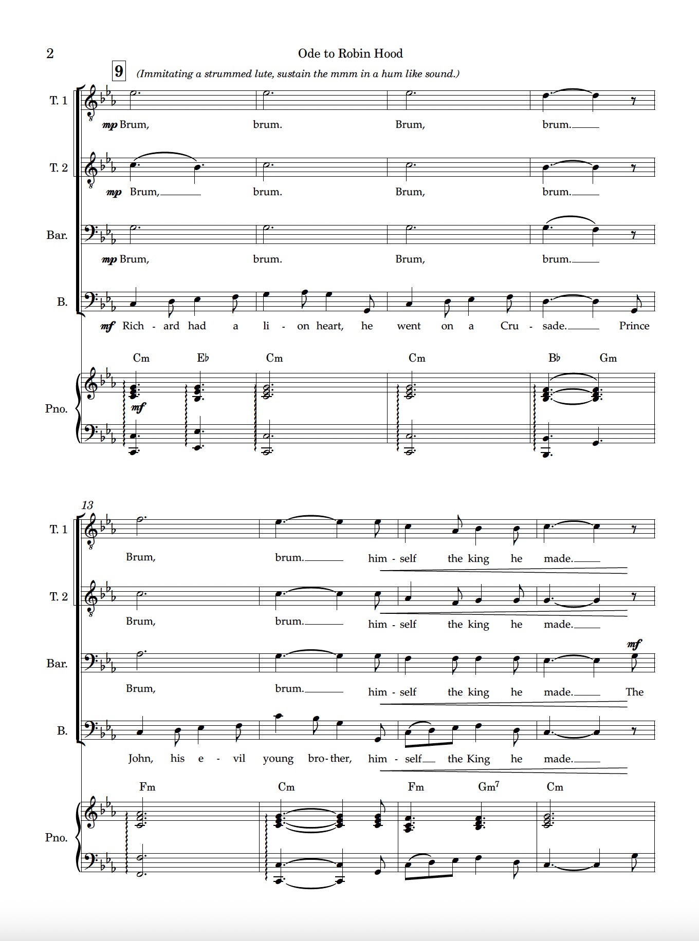 Ode To Robin Hood (TTBB) | Original Secular Medieval Pastiche Ode to Robin Hood