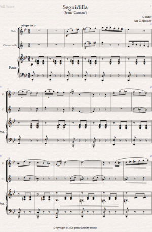 Home Seguidilla From Bizet’s “Carmen”. For Flute Clarinet and Piano.