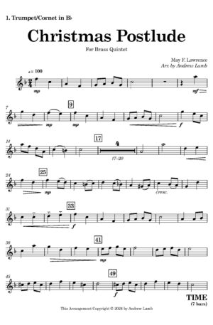 Home May F. LAWRENCE | Christmas Postlude | Brass Quintet