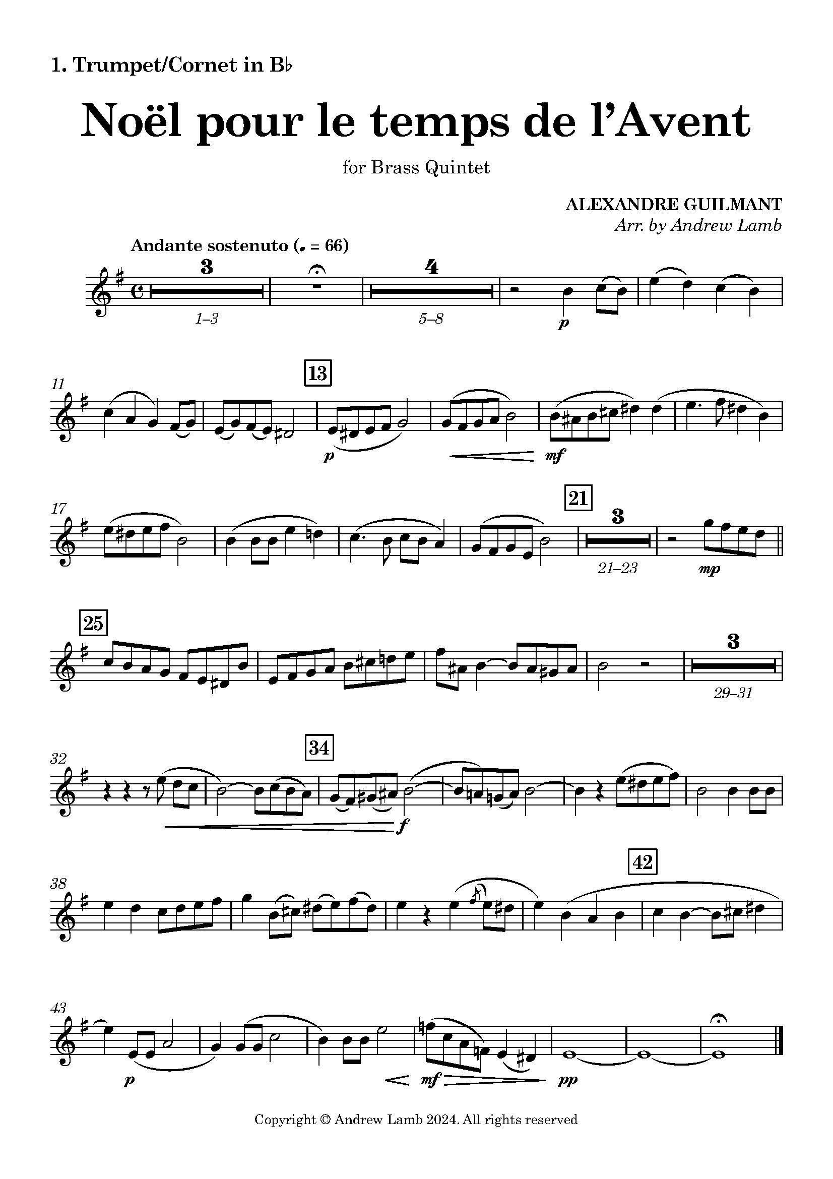 Alexandre GUILMANT | Noël pour le temps de l’Avent | for Brass Quintet Alexandre GUILMANT | Noël pour le temps de l’Avent | for Brass Quintet - Image 2
