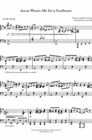 Home Jesus Wants Me for a Sunbeam – Intermediate Piano Solo