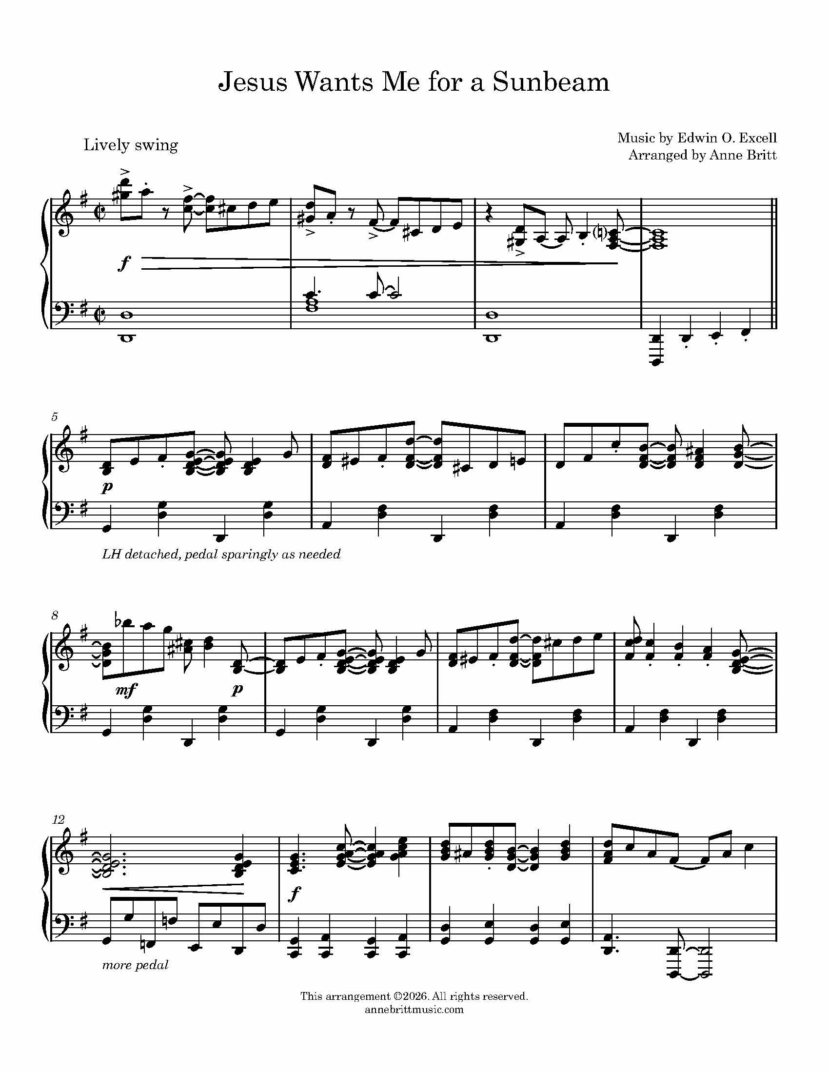 Jesus Wants Me for a Sunbeam - Intermediate Piano Solo Jesus Wants Me for a Sunbeam - Intermediate Piano Solo - Image 2
