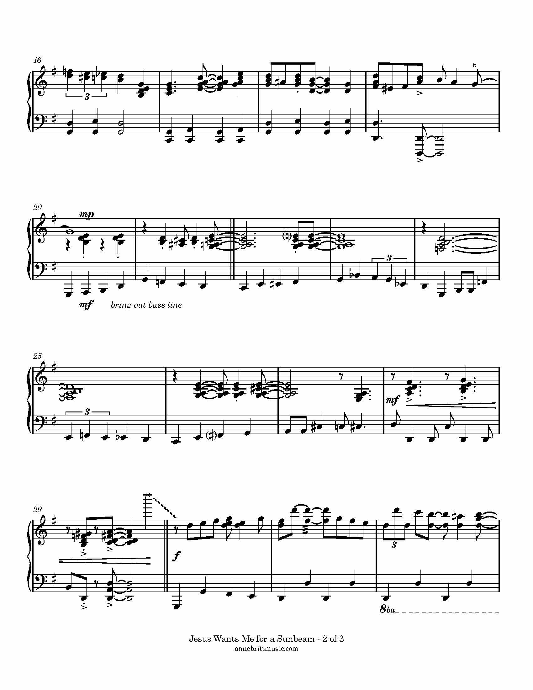 Jesus Wants Me for a Sunbeam - Intermediate Piano Solo Jesus Wants Me for a Sunbeam - Intermediate Piano Solo - Image 3