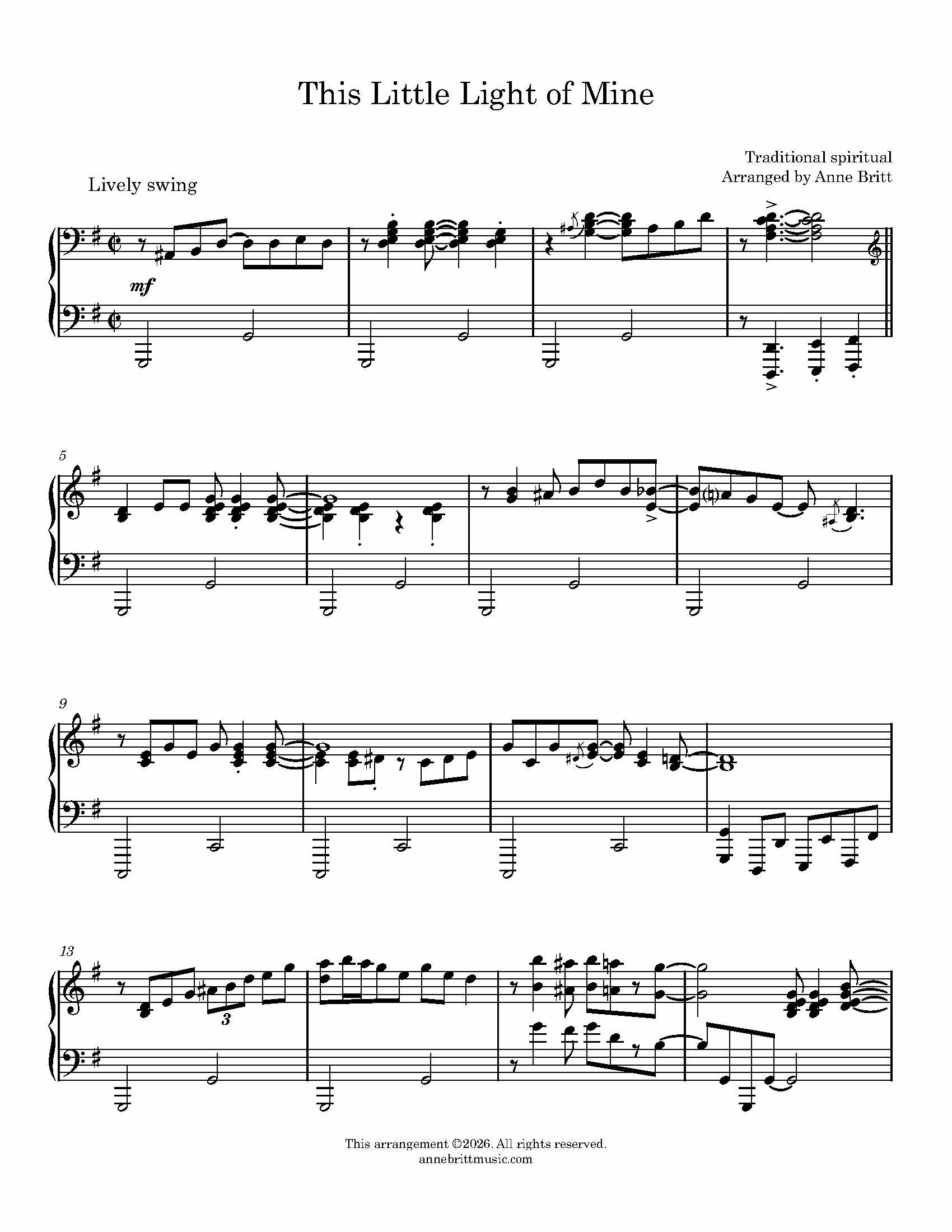 This Little Light of Mine - Intermediate Piano Solo This Little Light of Mine - Intermediate Piano Solo - Image 2