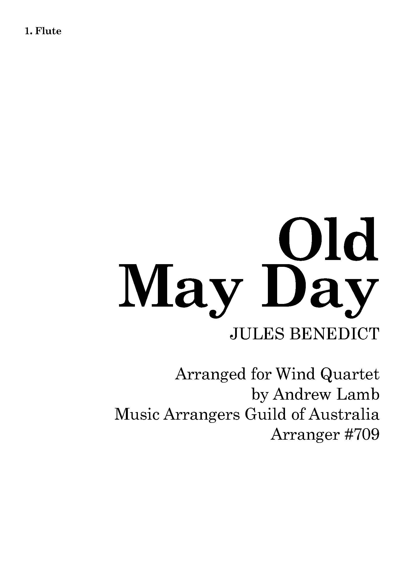 Jules BENEDICT | Old May Day | for Wind Quartet Jules BENEDICT | Old May Day | for Wind Quartet - Image 2