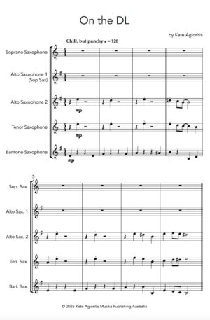 On the DL | SATB or AATB Saxophone Quartet
